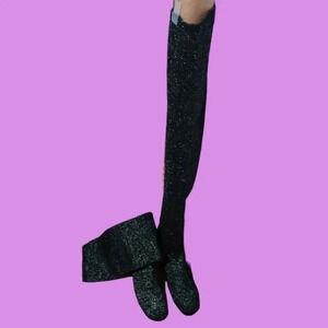 Beston glitter women boots tigh high skinny booties size 10